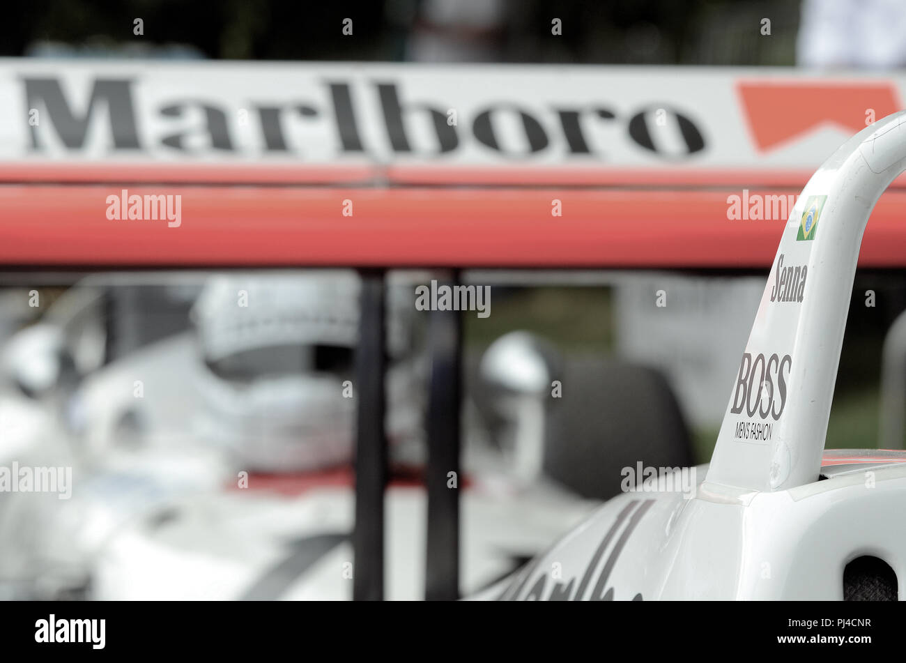 Ayrton Sennas Marlboro McLaren Formel 1 Grand Prix Car beim Goodwood Festival of Speed, FOS, 2014 Stockfoto