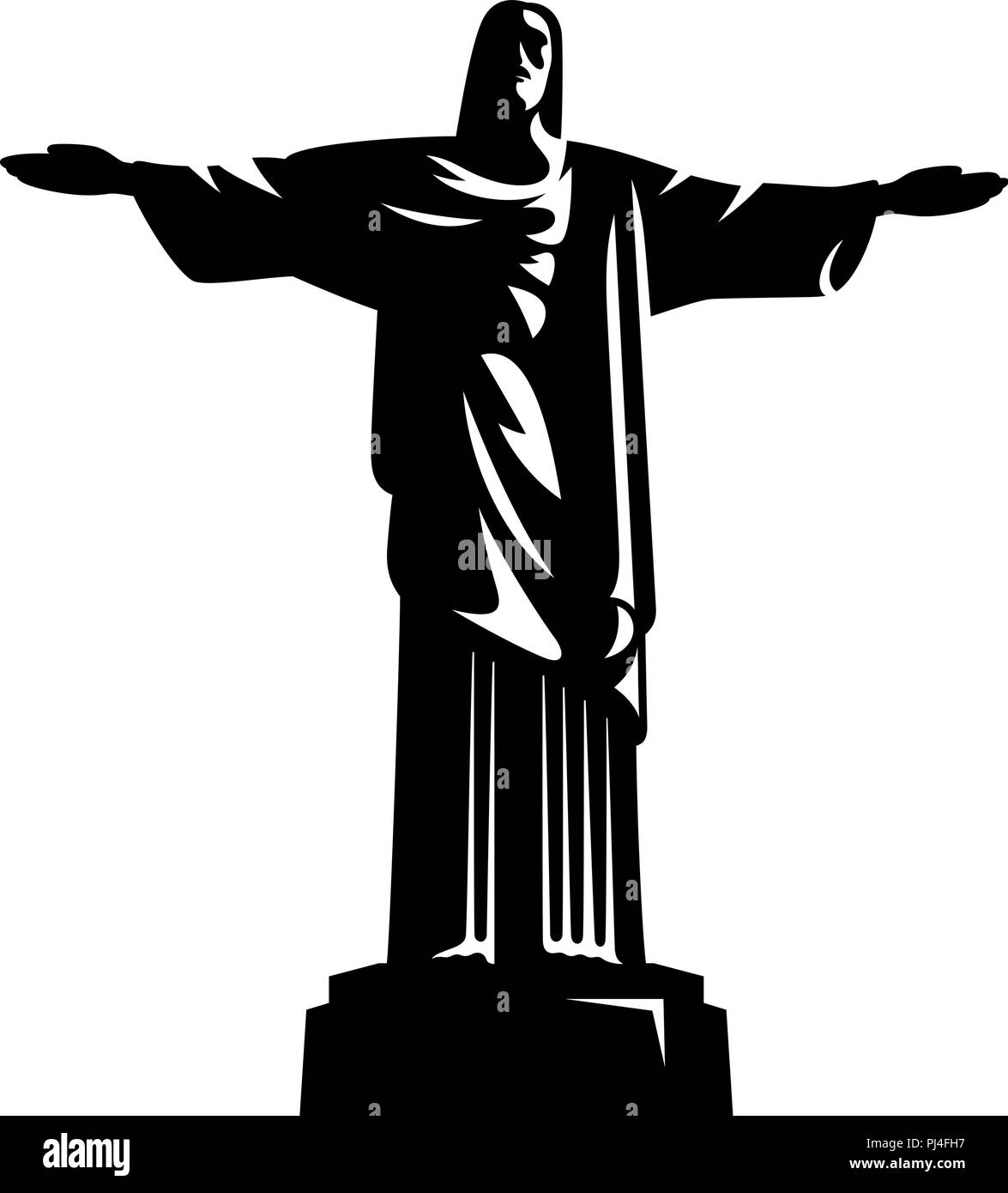 Statue von Christus dem Erlöser. Rio de Janeiro. Brasilien Stock Vektor