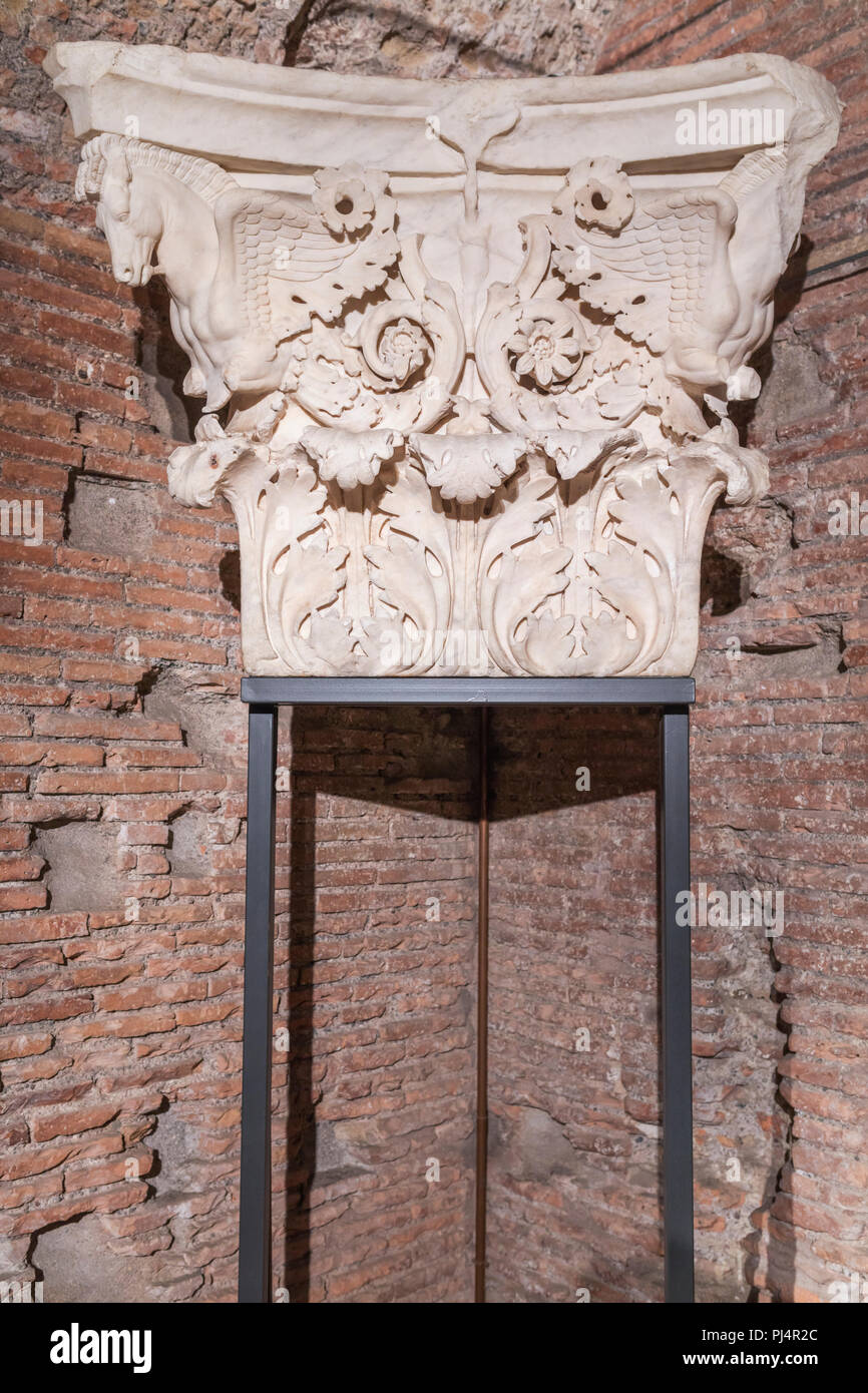 Spalte Kapital aus der Tempel des Mars Ultor, Rom, Latium, Italien Stockfoto