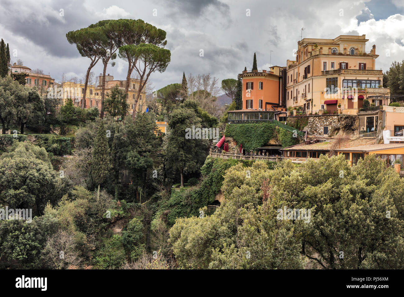 Park, Villa Gregoriana, Tivoli, Latium, Italien Stockfoto