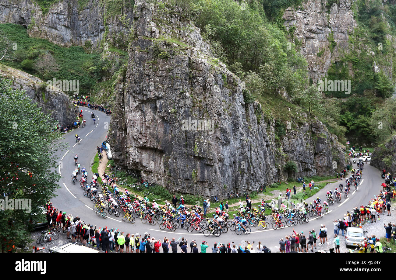 Das Peloton während Phase 3 des Ovo Energy Tour von Großbritannien 2018 in Bristol. PRESS ASSOCIATION Foto. Bild Datum: Dienstag, 4. September 2018. Siehe PA Geschichte Radtour von Großbritannien. Foto: David Davies/PA-Kabel Stockfoto