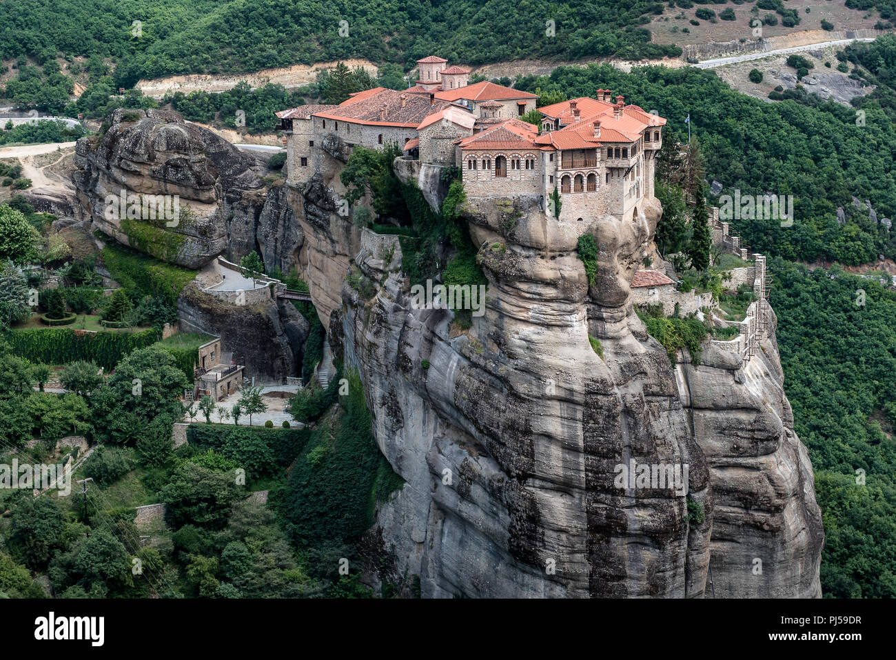 Meteore oder Meteora Kloster Varlaam, Thessalien, Griechenland Stockfoto