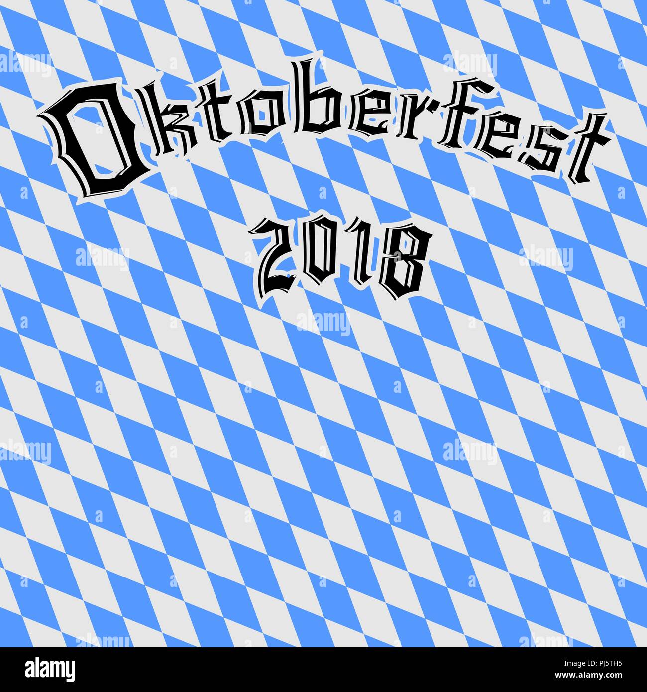 Bayerische Flagge mit den Worten Oktoberfest 2018, Vektor, Abbildung Stock Vektor