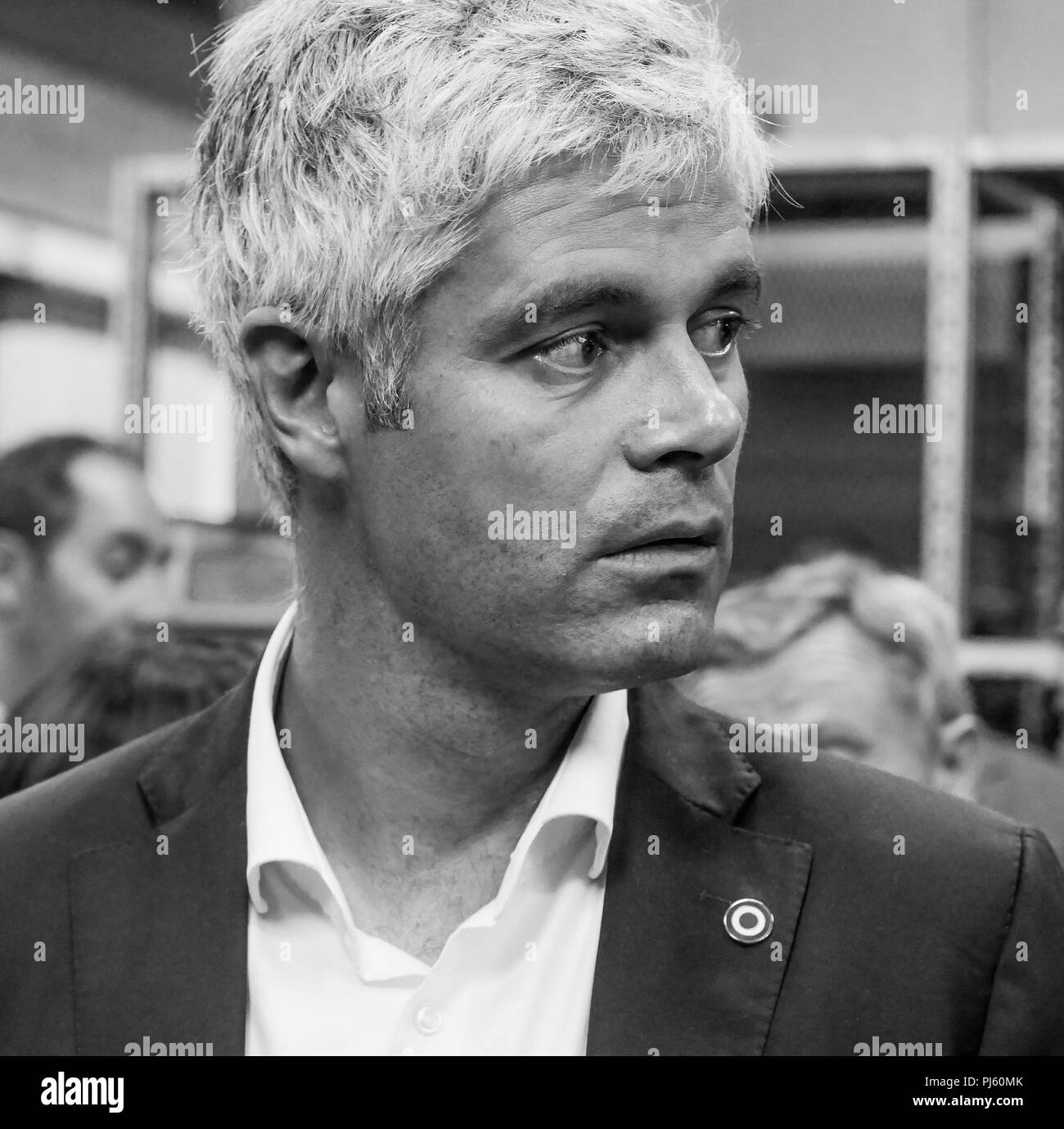 Laurent Wauquiez, Besuch einer Katholischen professionelle High School anlässlich des September Schule öffnen, Lyon, Frankreich Stockfoto