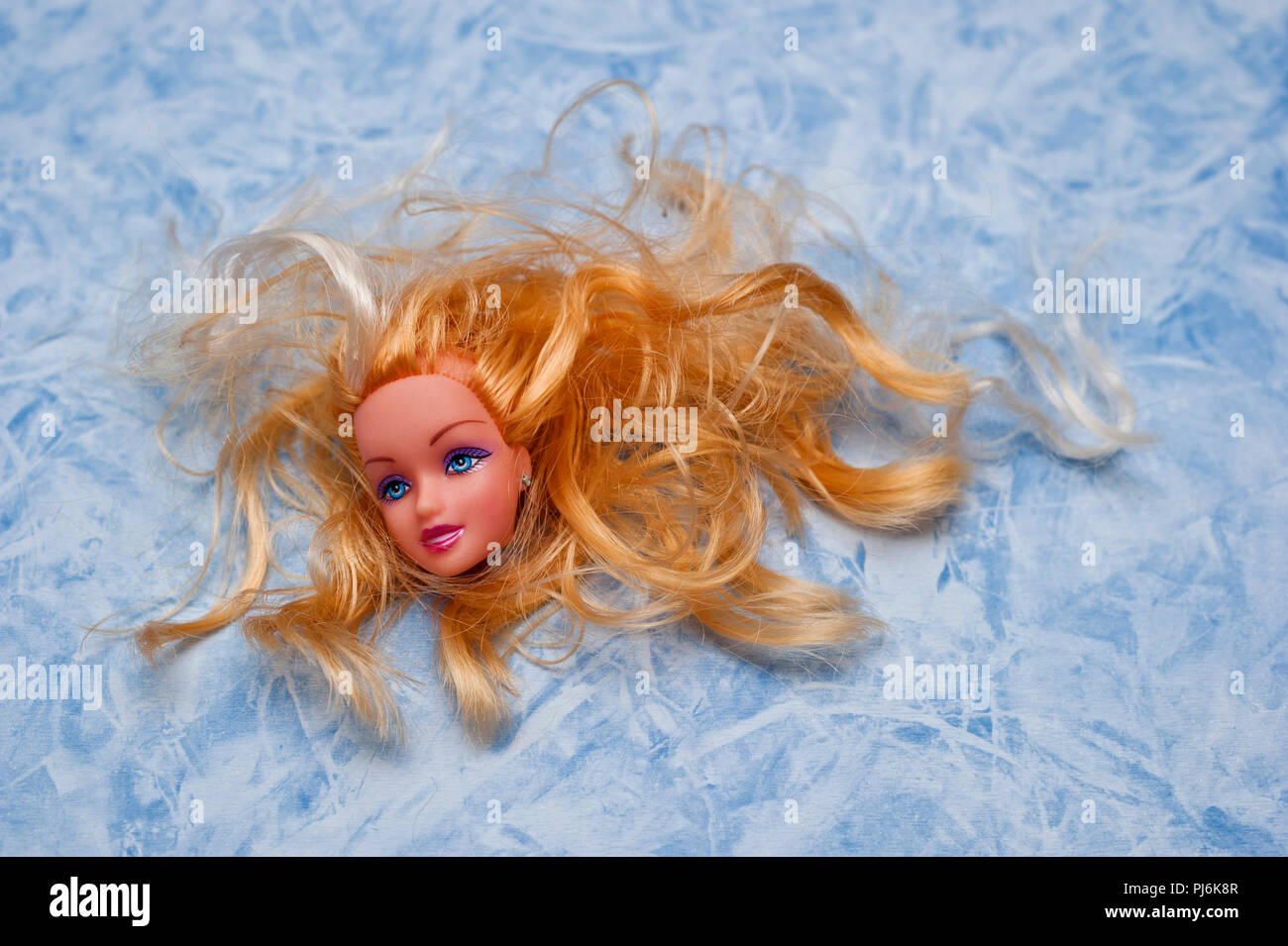 Barbie Puppe Kopf Stockfoto