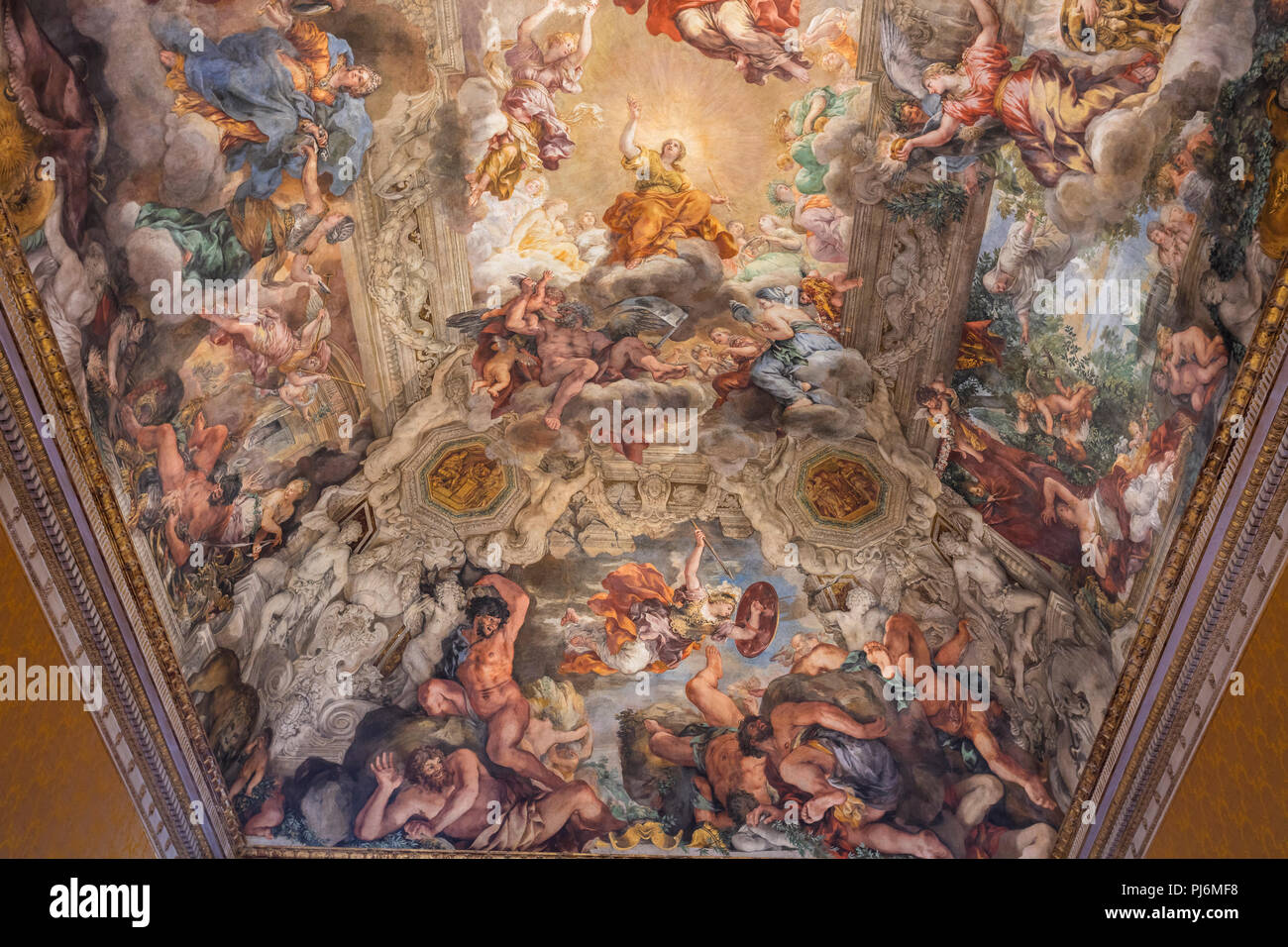Allegorie der Göttlichen Vorsehung und Barberini Power, Fresko von Pietro da Cortona, Galleria Nazionale d'Arte Antica, GNAA, National Gallery der Alten Ar Stockfoto