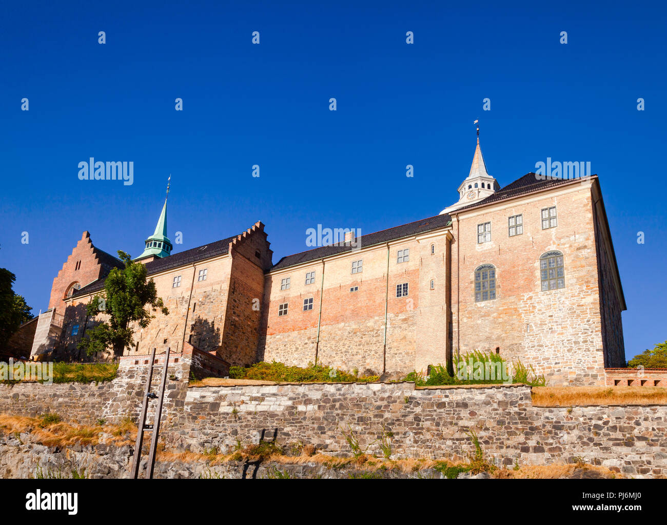 Mittelalterliche Burg und Festung Akershus, der ehemaligen königlichen Residenz im Zentrum von Oslo, Norwegen, Skandinavien Stockfoto