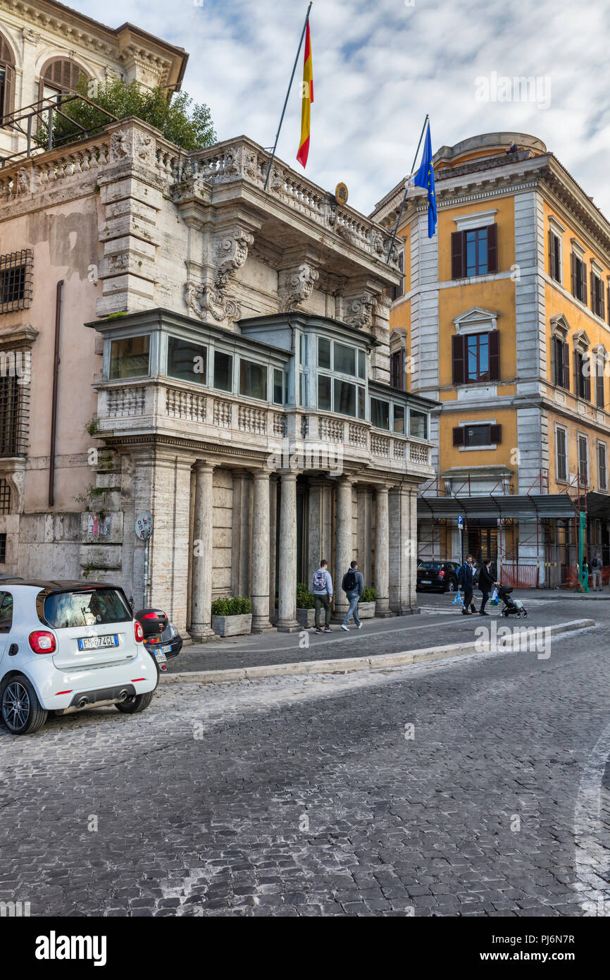 Vintage House, Spanische Botschaft, Via di Ripetta, Rom, Latium, Italien Stockfoto