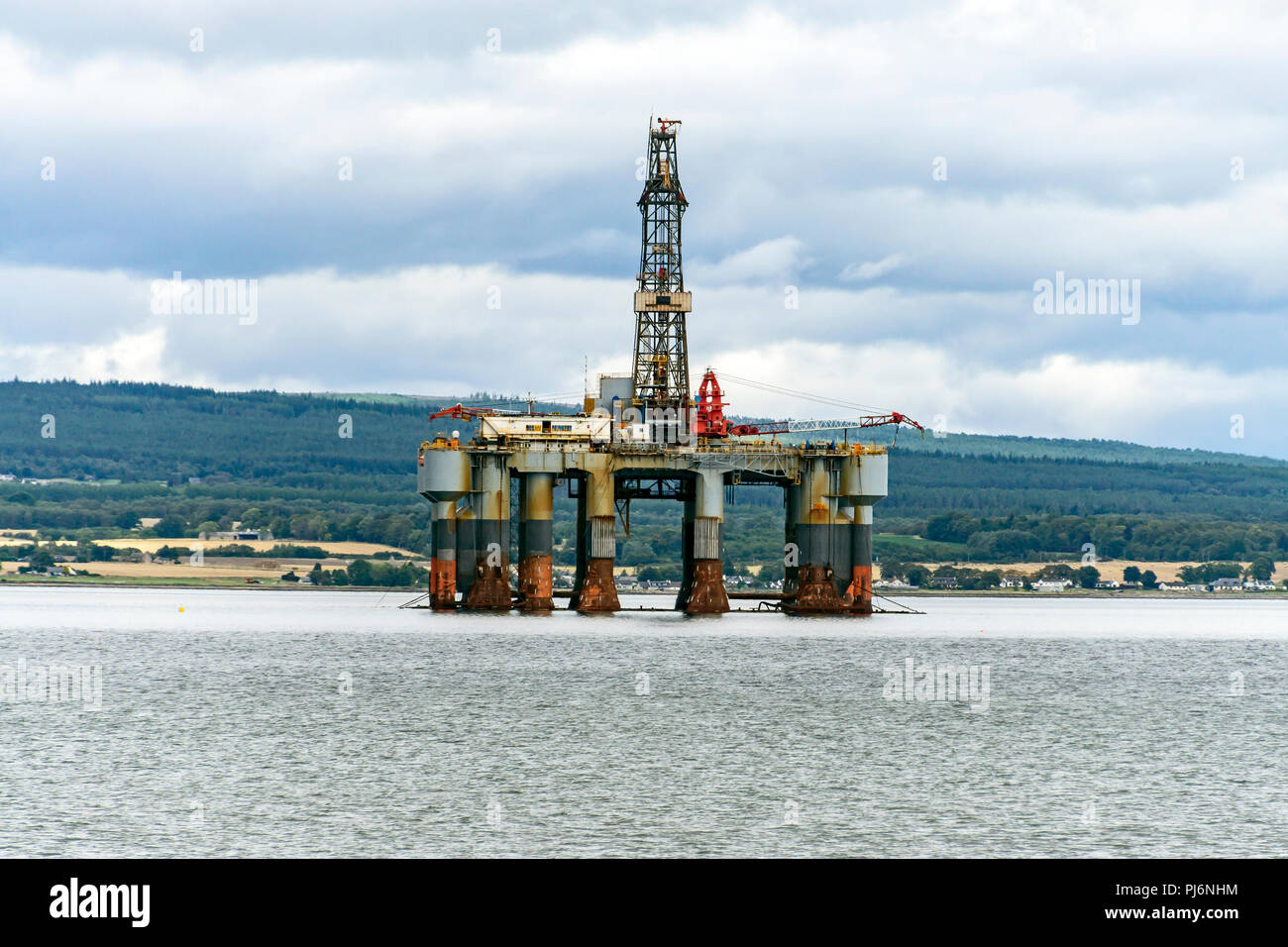 Rig Ocean Princess günstig in der Nähe von Invergordon Cromarty Firth Highlands Schottland Großbritannien Stockfoto