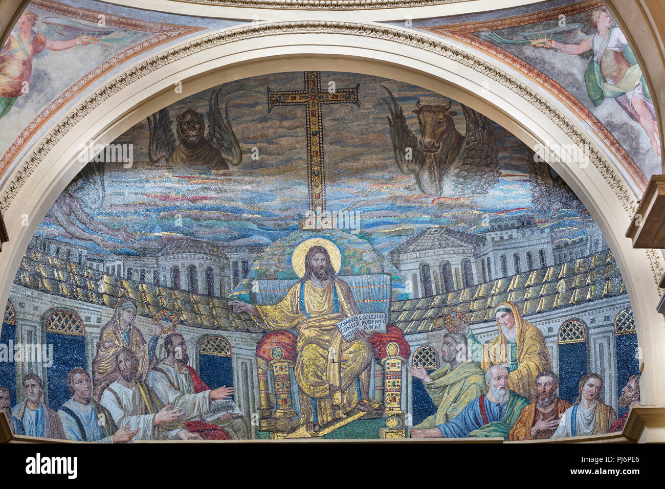 Mosaiken (5. Jahrhundert), die Basilika Santa Pudenziana, Heiligen Pudentiana, Rom, Latium, Italien Stockfoto