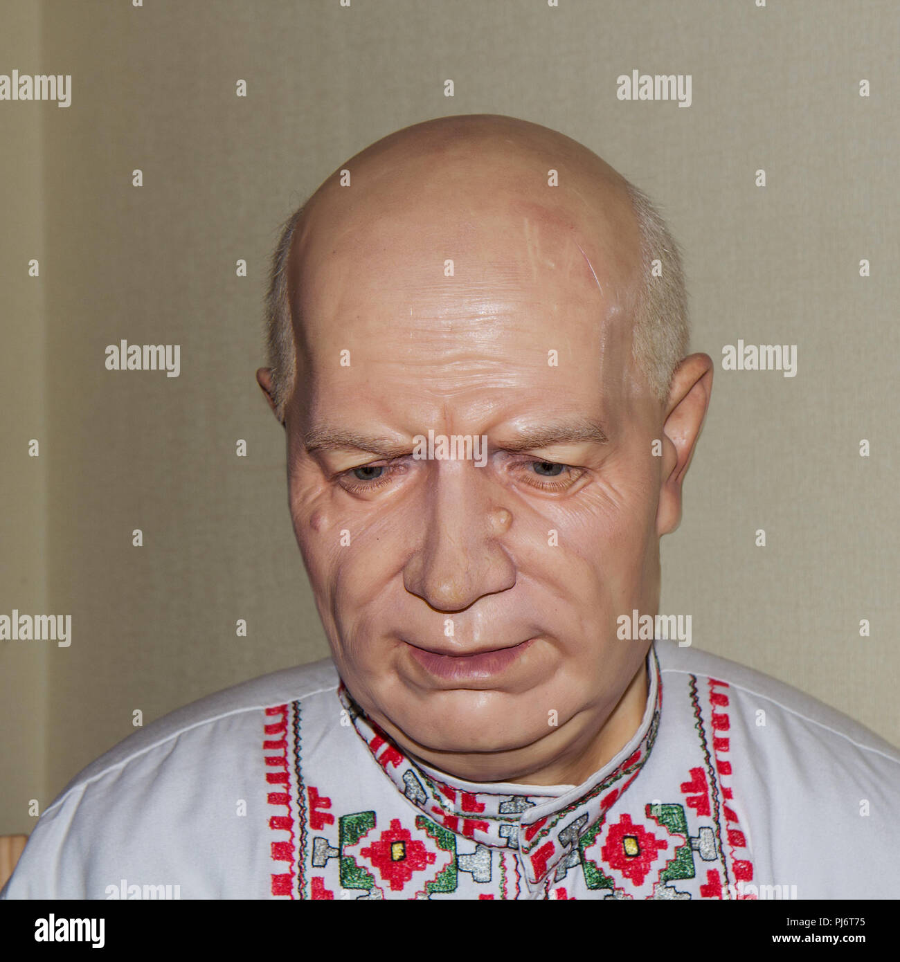 Wladimir, Russland - 26.August 2018: Der ehemalige Führer der Sowjetunion Nikita Chruschtschow. Wax Museum in Gent Stockfoto