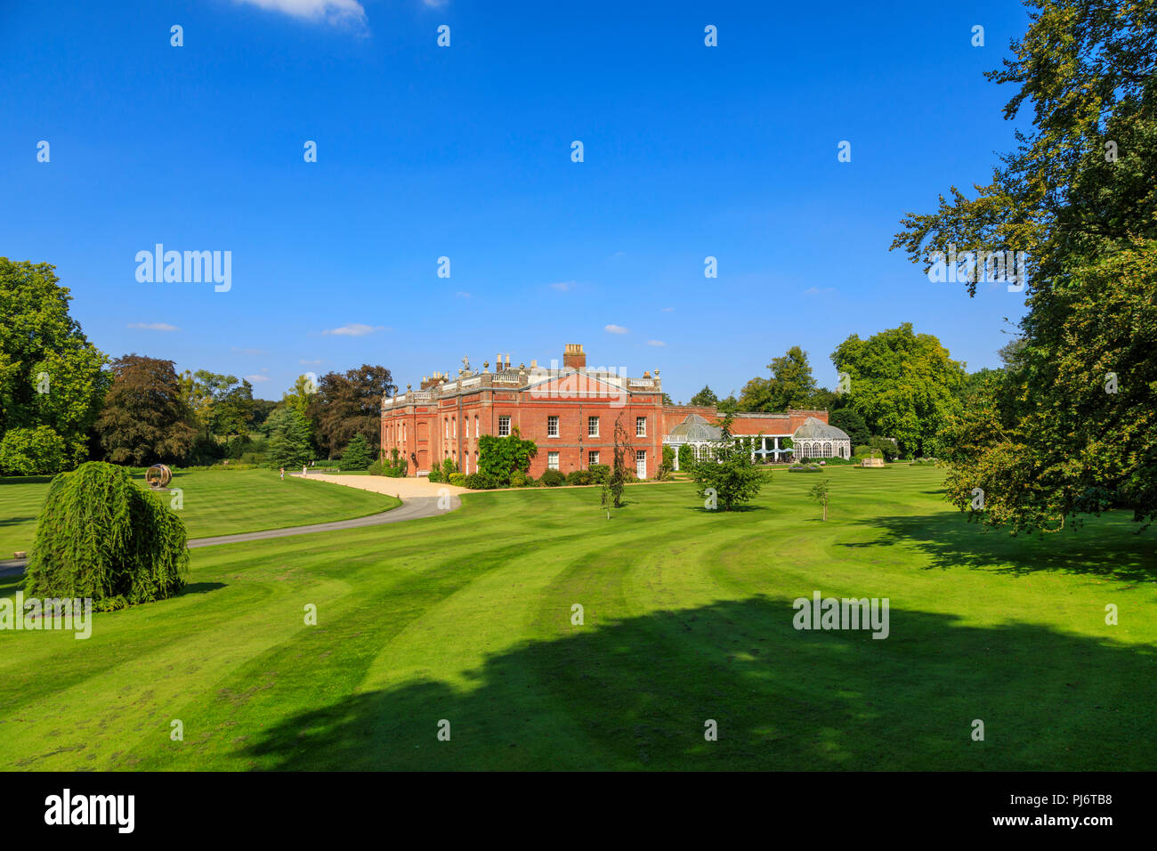 Avington Park, eine Palladianische Villa Landhaus von Parks und Gärten im Avington in der Nähe von Winchester, Hampshire umgeben, Südengland Stockfoto