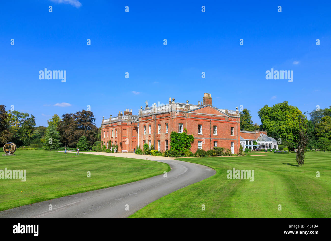 Avington Park, eine Palladianische Villa Landhaus von Parks und Gärten im Avington in der Nähe von Winchester, Hampshire umgeben, Südengland Stockfoto