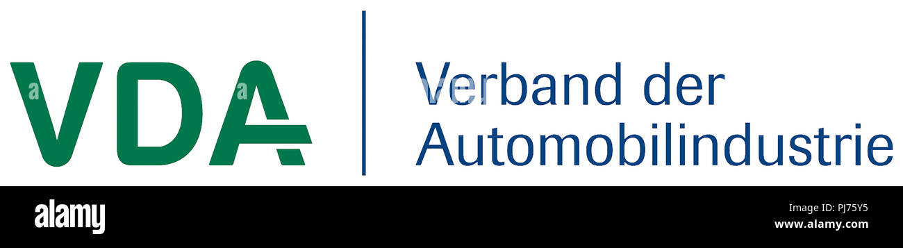 Logo des Verbandes der Automobilindustrie mit Sitz in Berlin. Stockfoto