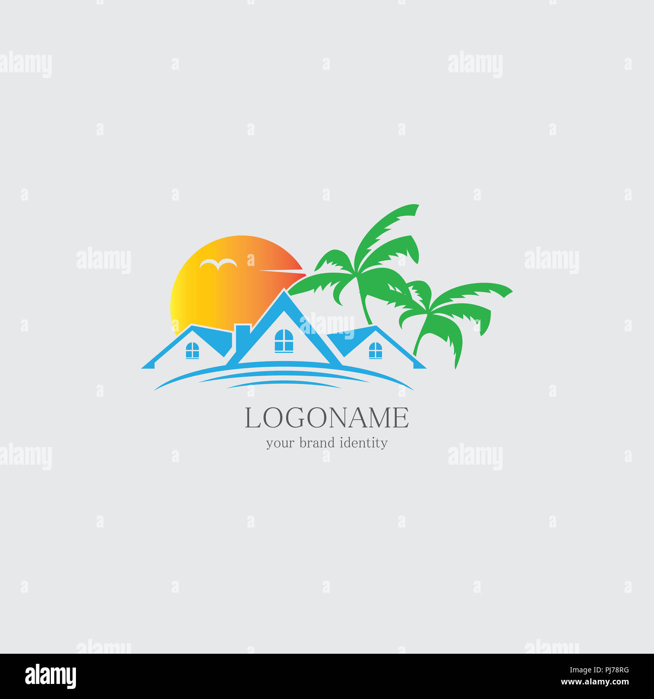 Resort home Symbol logo Stockfoto