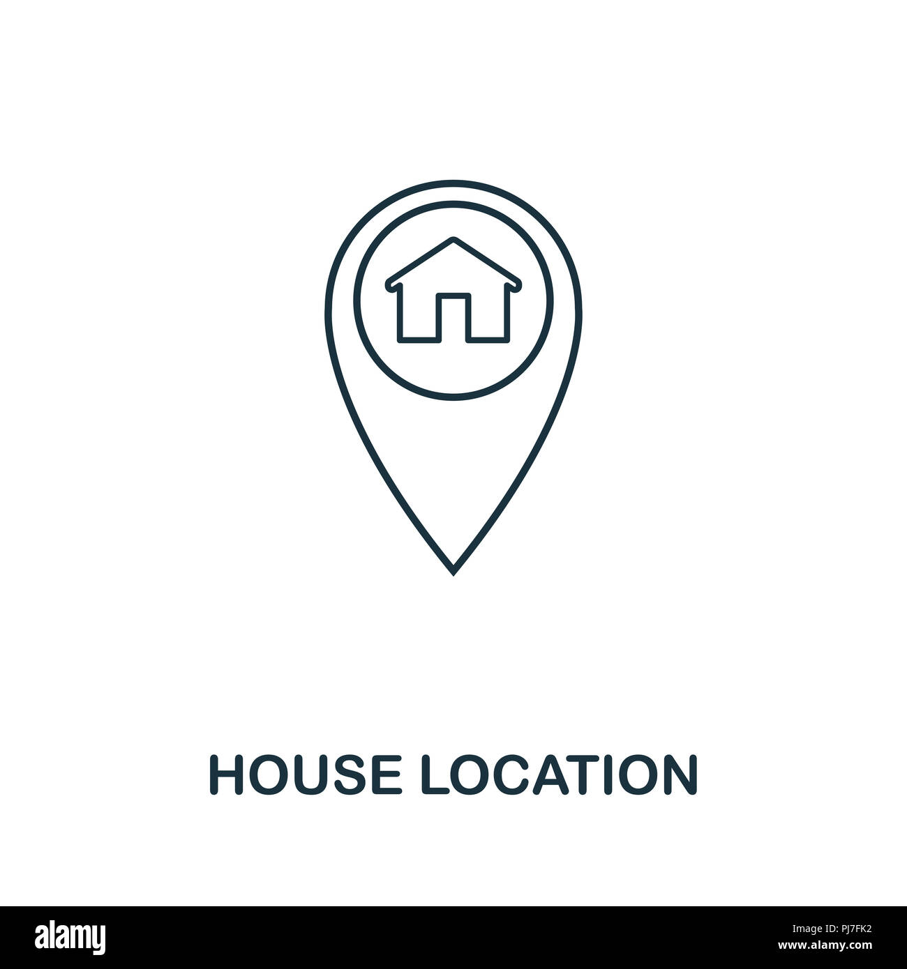 Haus Lage Symbol Einfaches Element Abbildung Haus Lage Umrisse