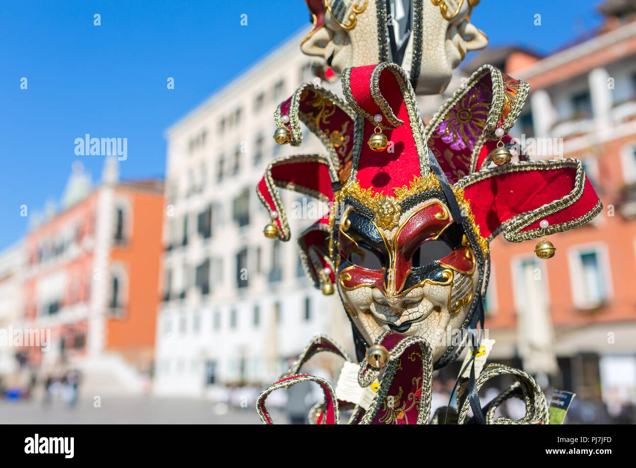 Traditionelle venezianische Masken in Venedig, Italien Stockfoto