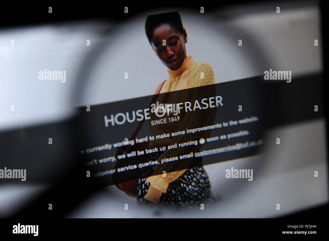 Die House of Fraser Website ist offline gesehen nach der Übernahme durch Sport Direkte ergriffen werden, Stockfoto
