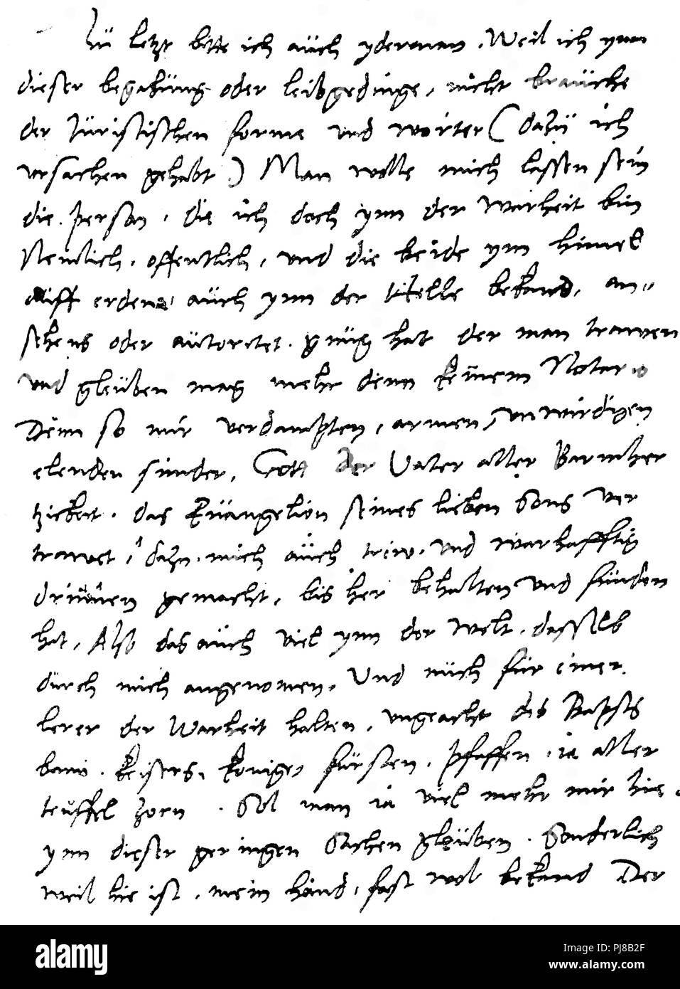 Zweite letzte Seite von Luthers Testament mit den zertifizierten Signaturen von Melanchthon, Bugenhagen, 1881 Stockfoto