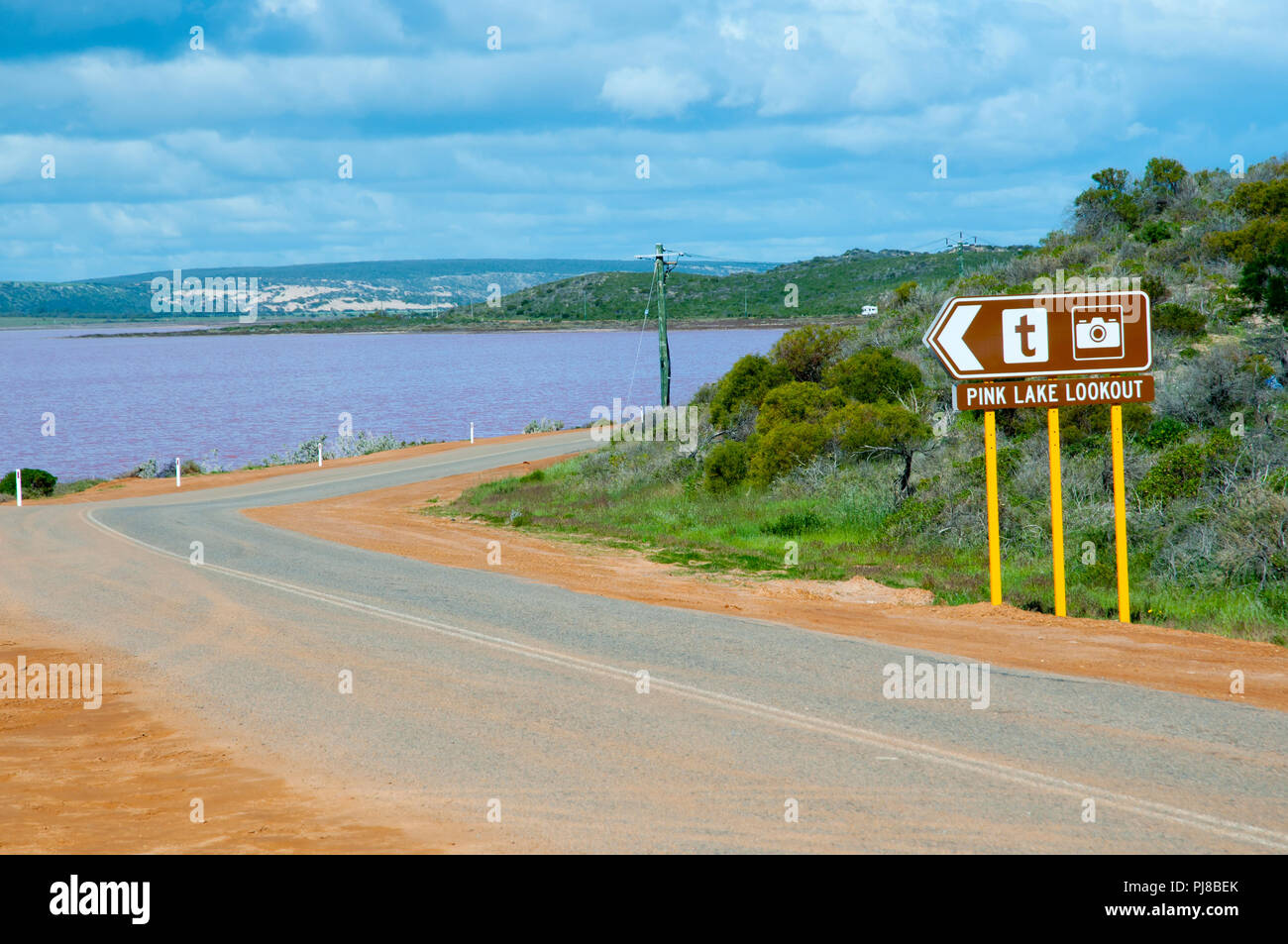 Hutt Lagoon Rosa See - Western Australia Stockfoto