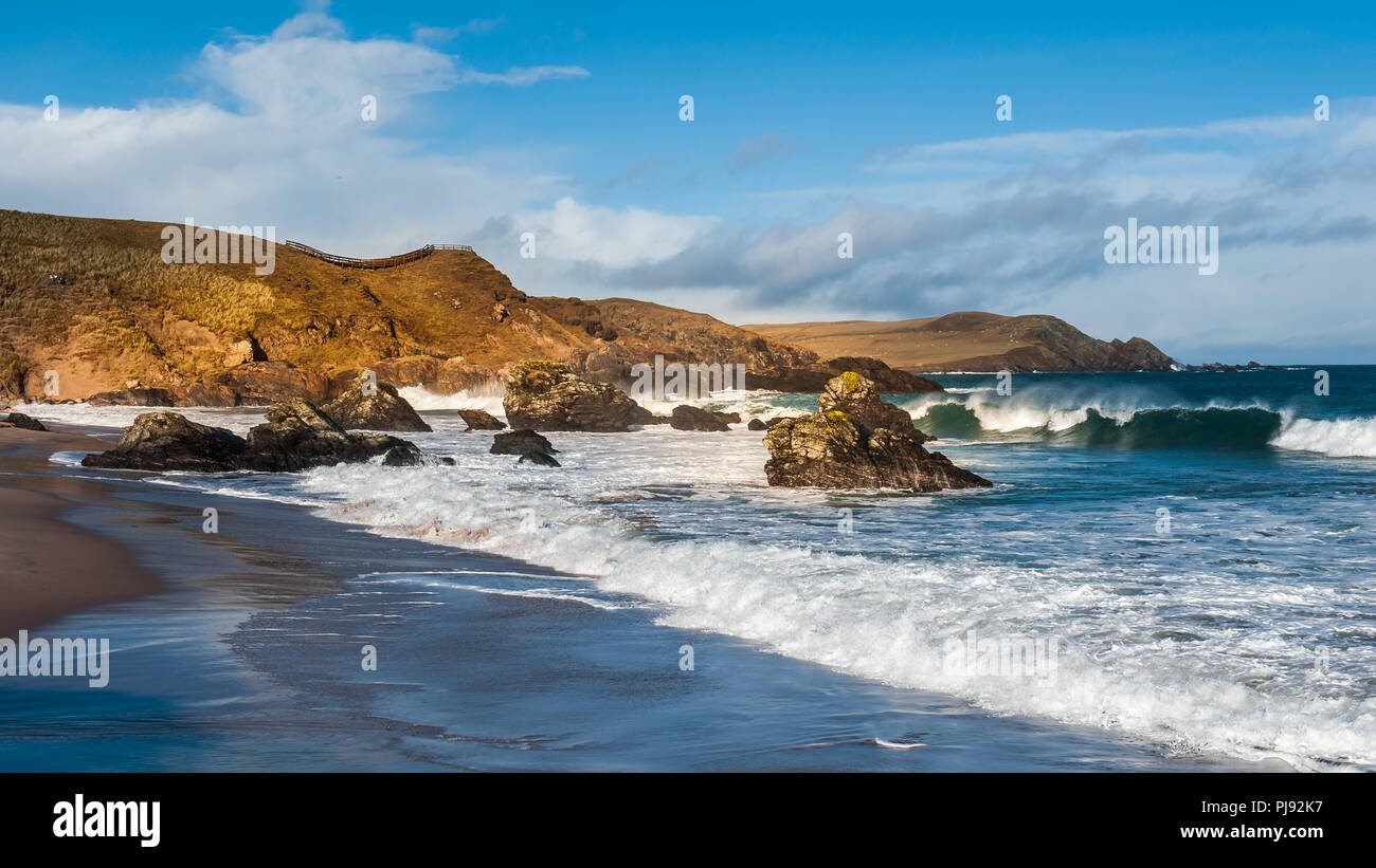 Sango Bay Durness an der Nordküste von Schottland ein beliebter Strand mit Touristen fahren an der Nordküste 500 Stockfoto