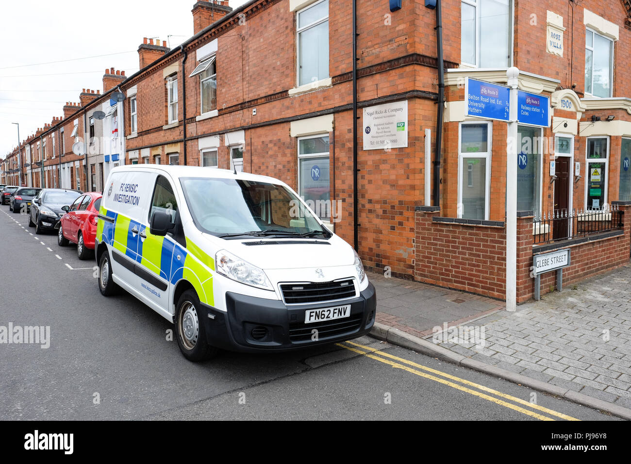 Polizei forensische Untersuchung van Stockfoto
