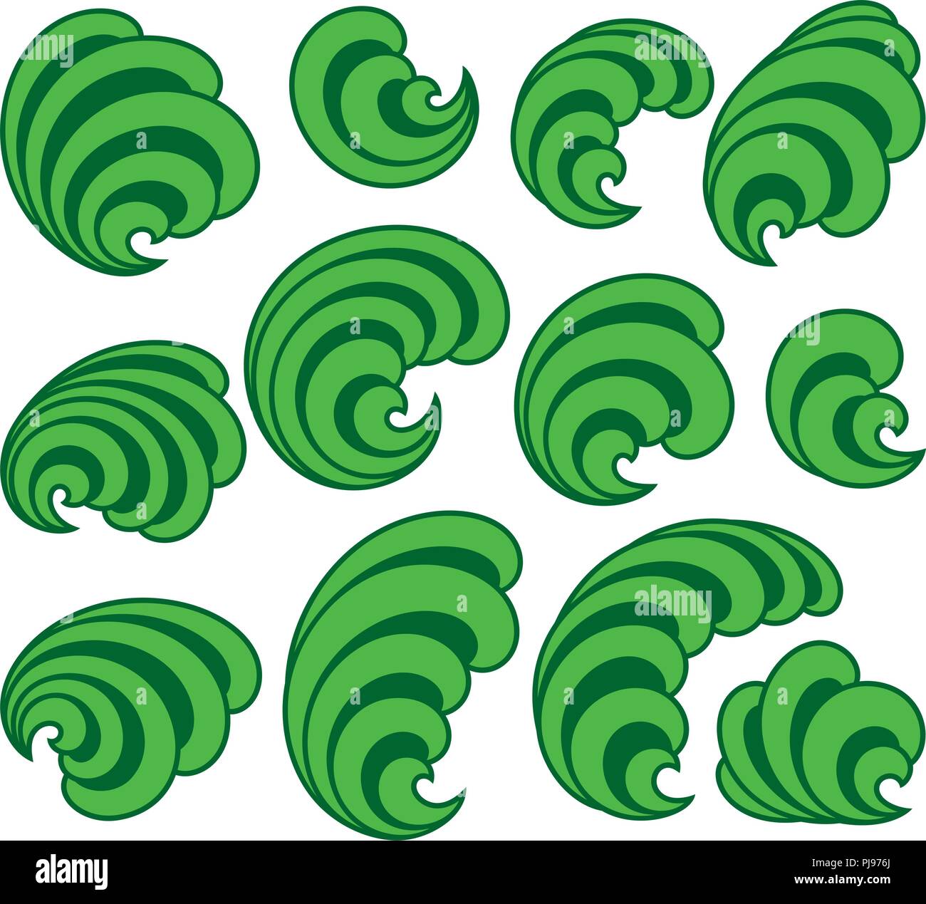 Satz von dekorativen Blumen locken. Vector Illustration Stock Vektor