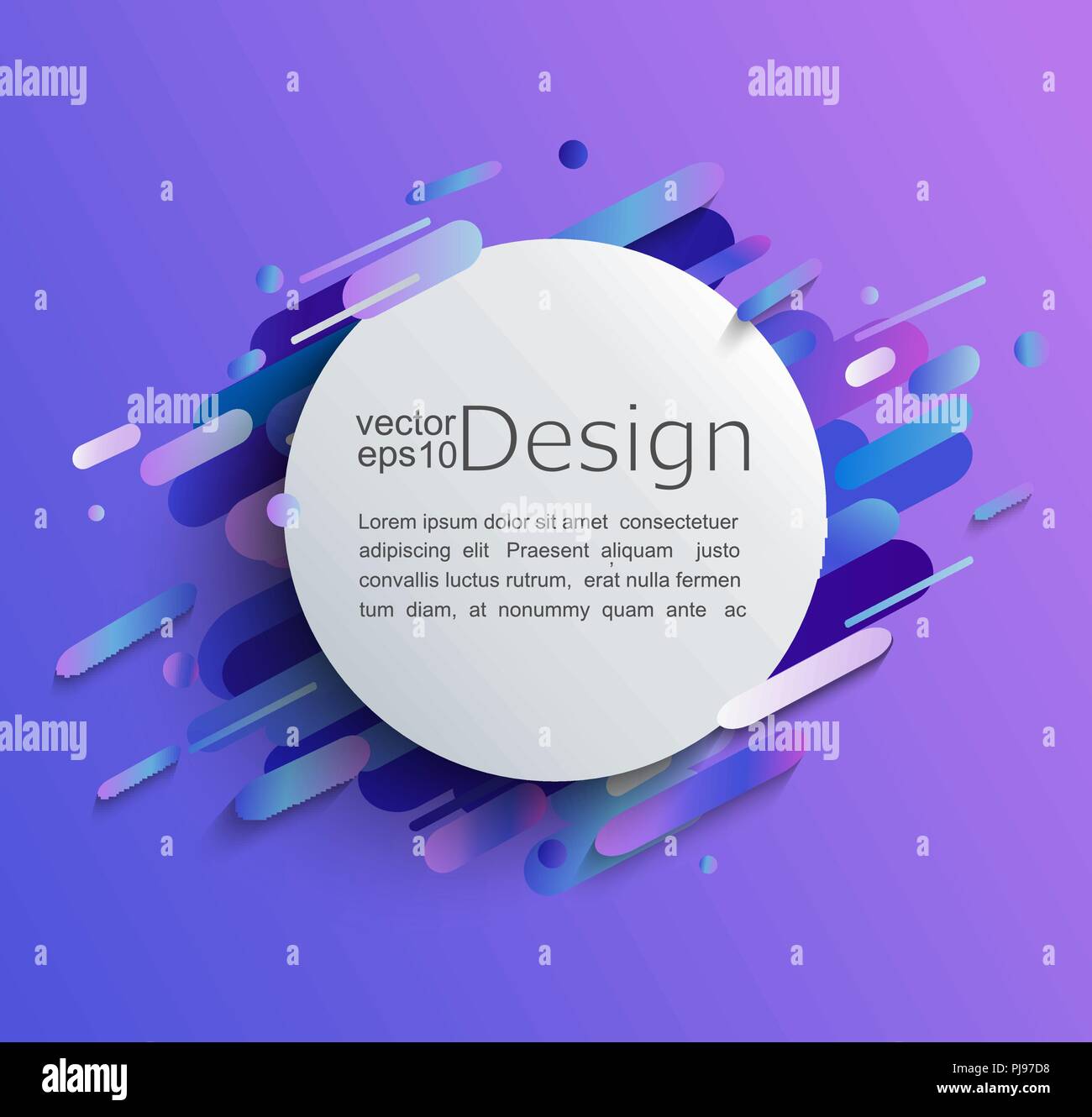 Kreis Rahmen mit dynamischen abgerundeten Formen auf moderne und abstrakte Farbverlauf Hintergrund. Vector Illustration. Stock Vektor