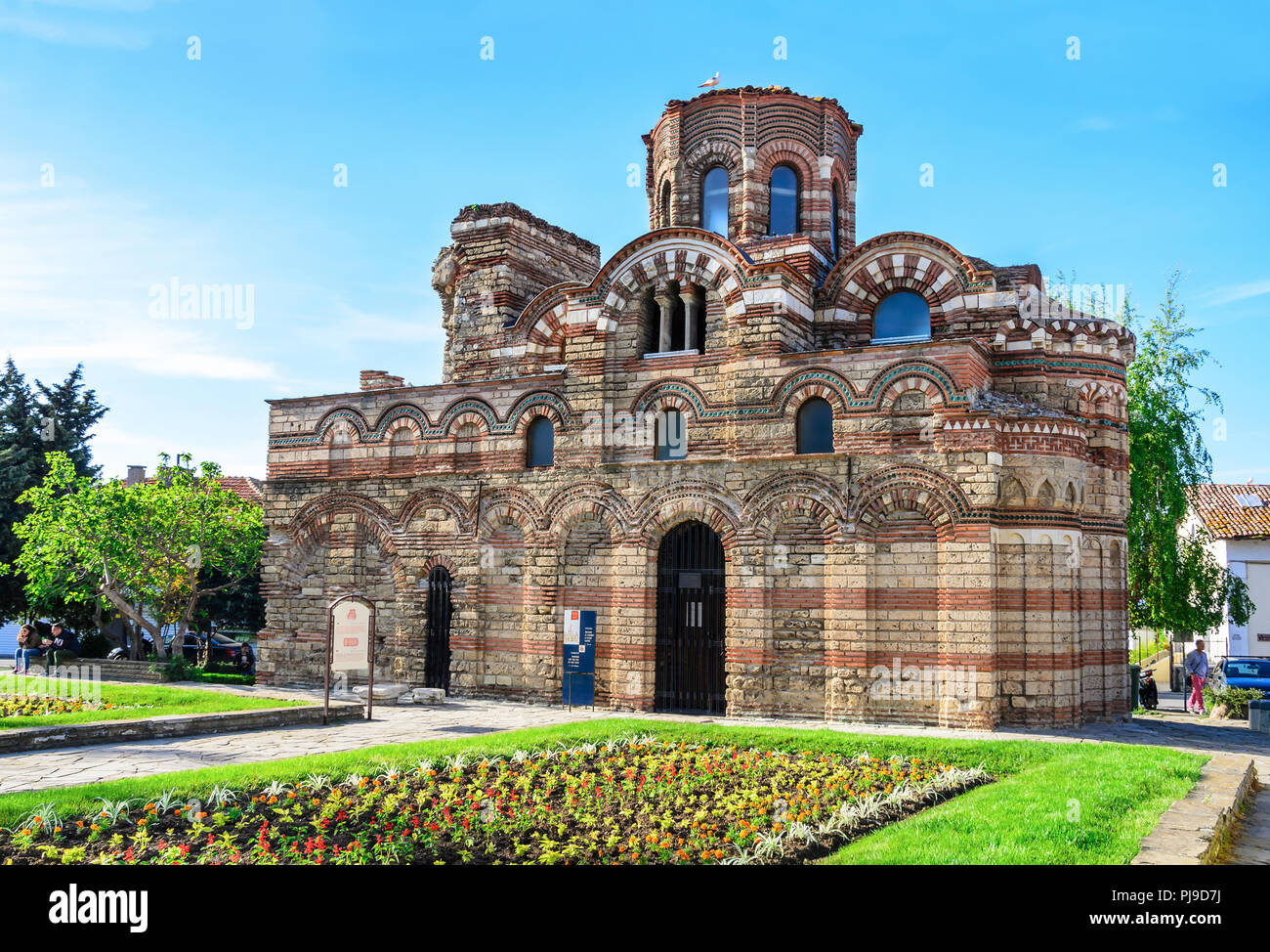 Alte Kirche in der Resort Stadt Nessebar, Bulgarien. Stockfoto