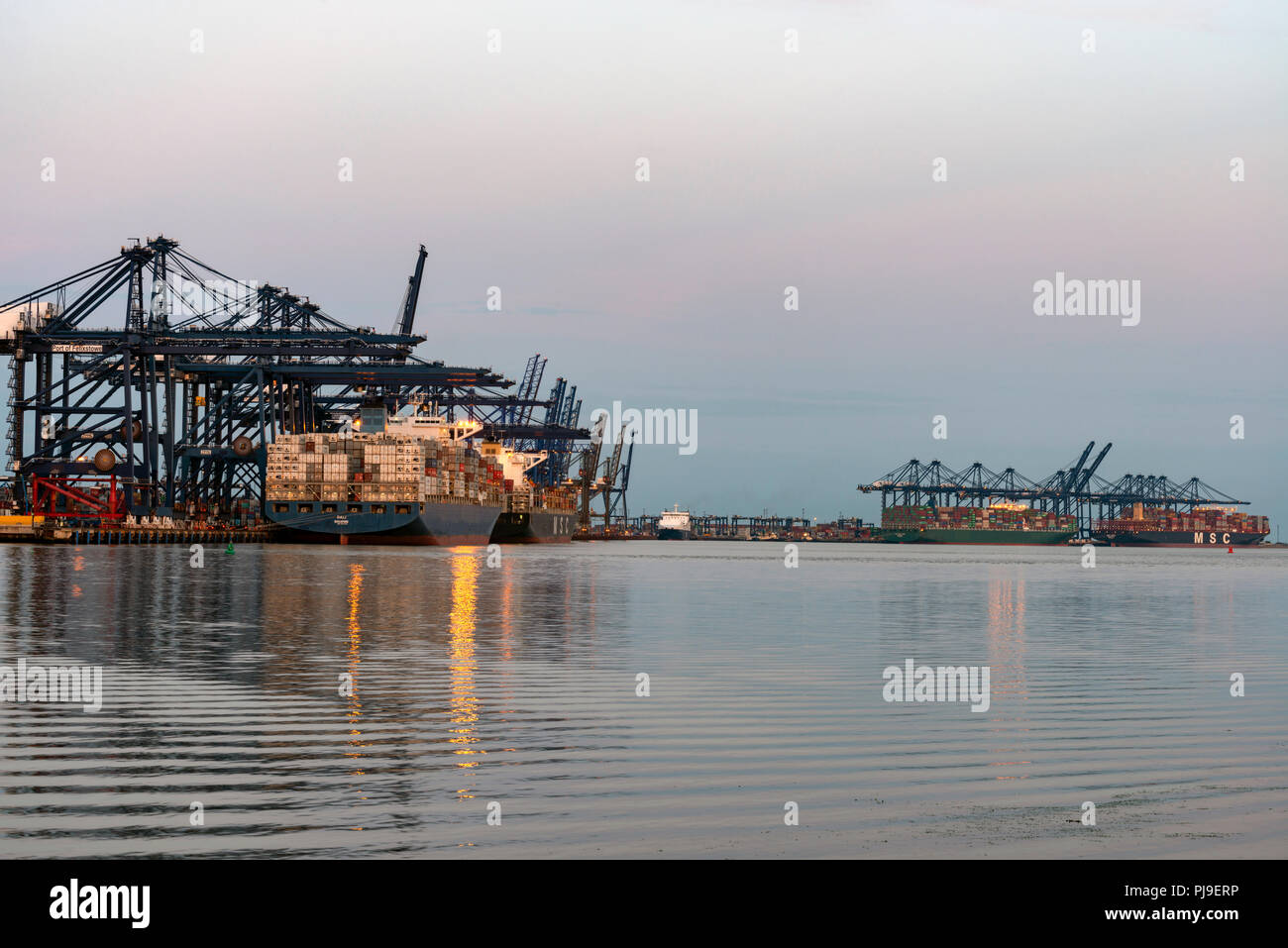 Hafen von Felixstowe, Suffolk, England. Stockfoto
