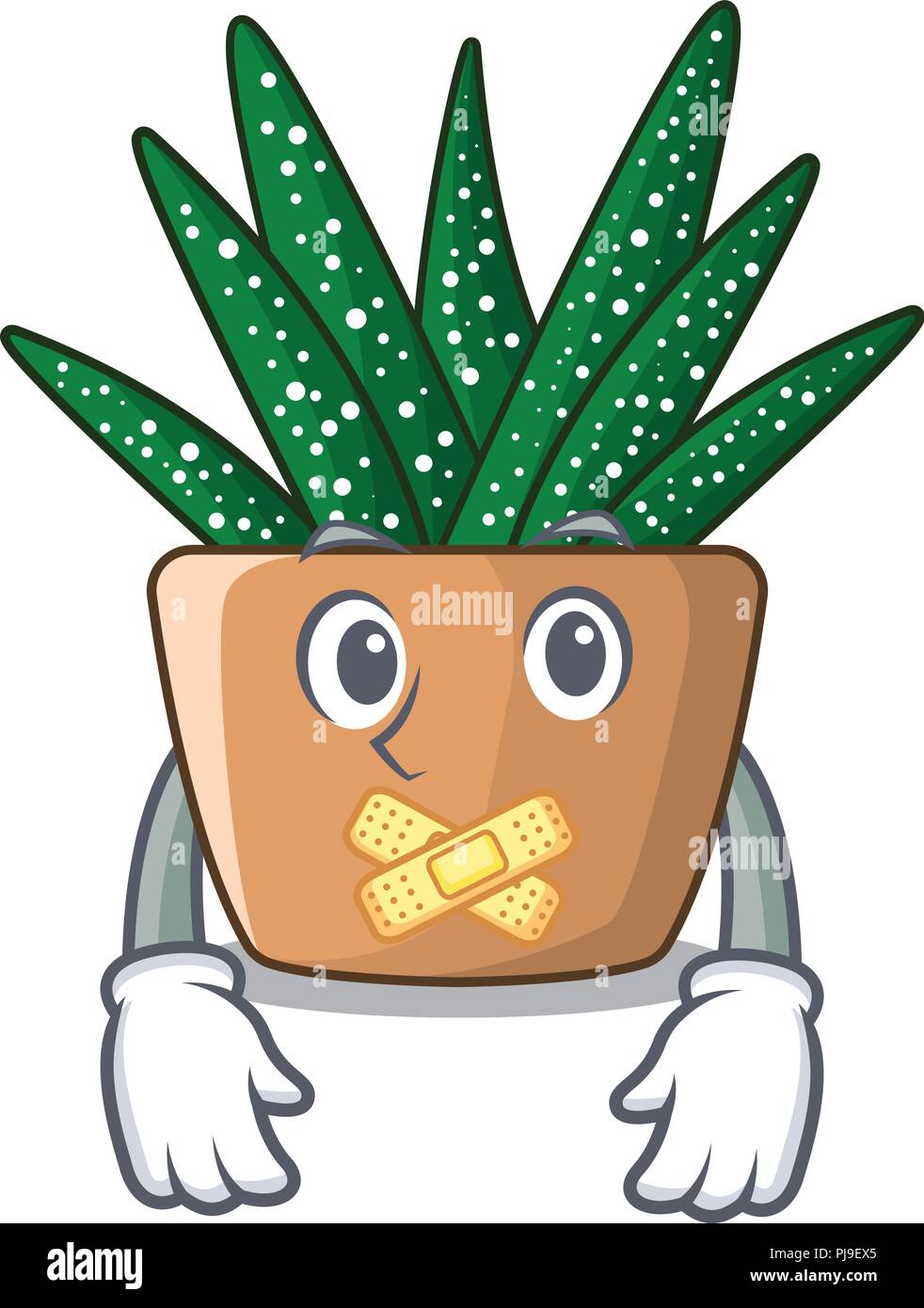 Stillen cartoon zebra Kaktus Anlage im Park Stock Vektor