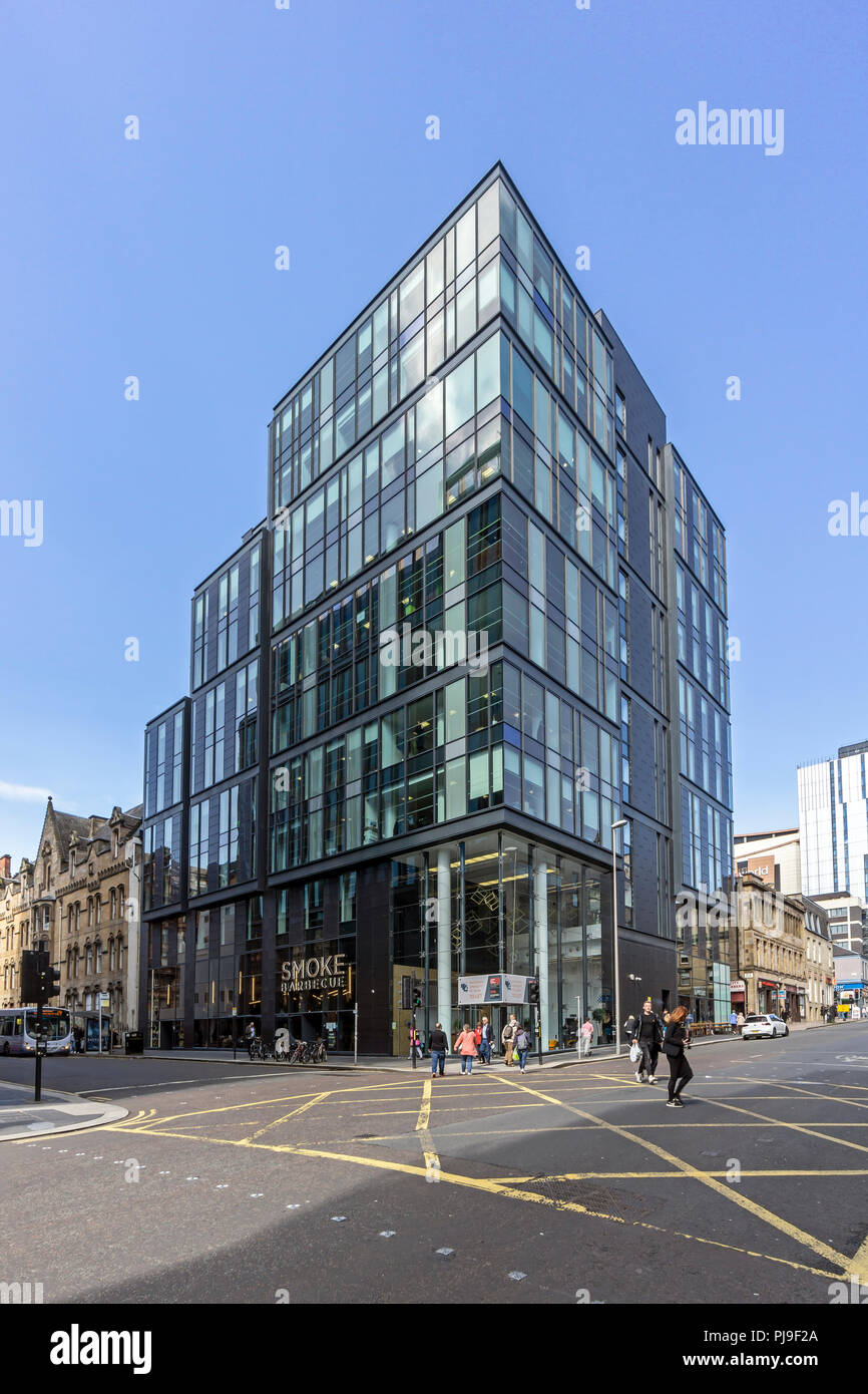 Hohes Gebäude 2 West Regent Street, an der Ecke mit West Nile Street in Glasgow Schottland Großbritannien Stockfoto