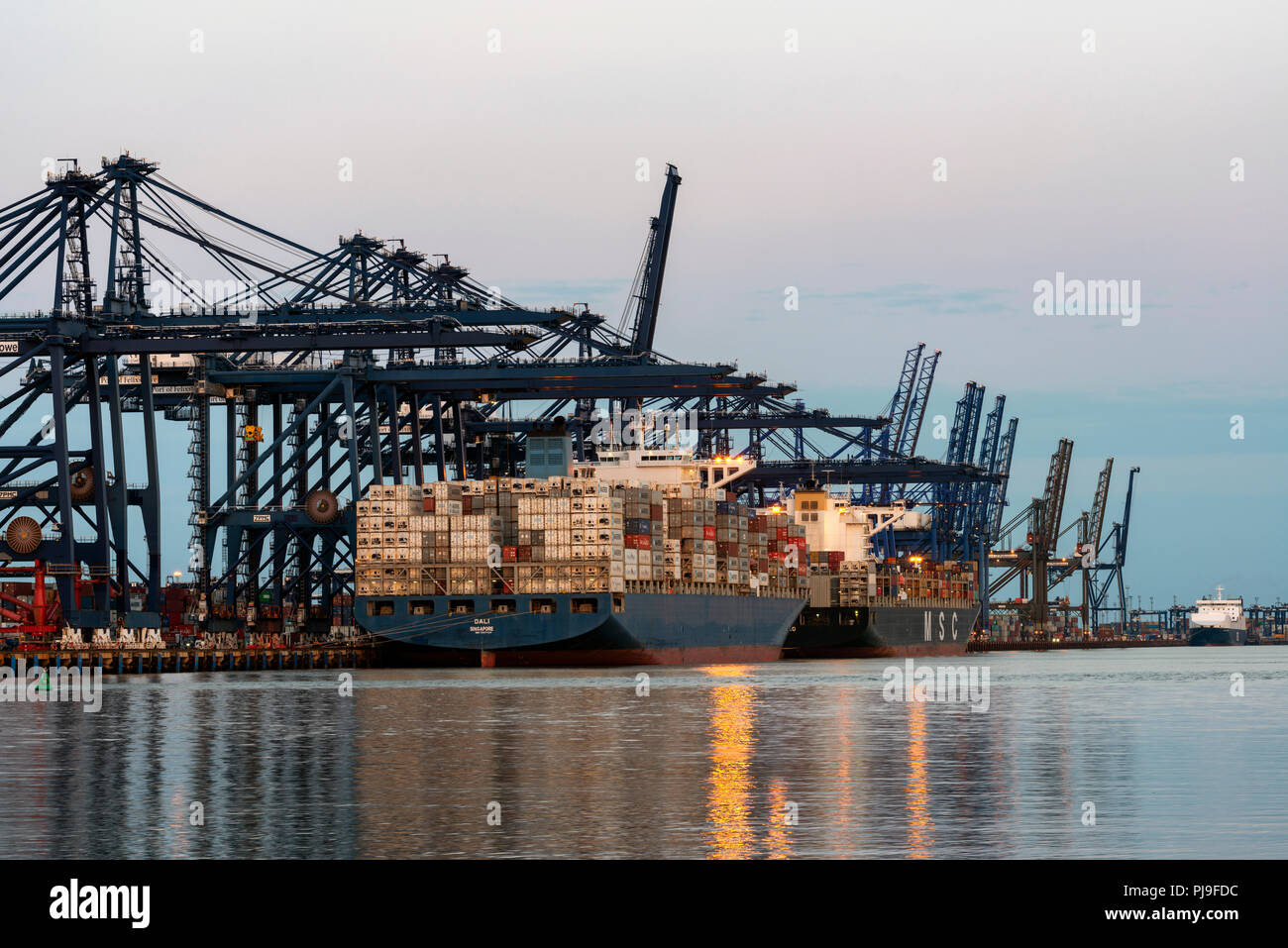 Hafen von Felixstowe, Suffolk, England. Stockfoto