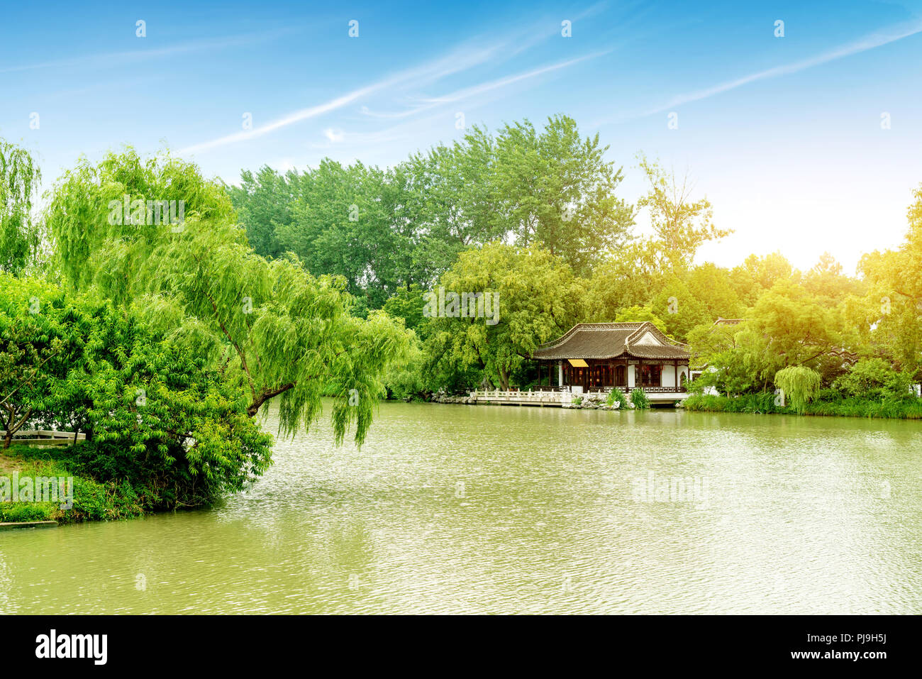 Schlanke West Lake ist eine berühmte malerischen Ort in China, Yangzhou, China. Stockfoto