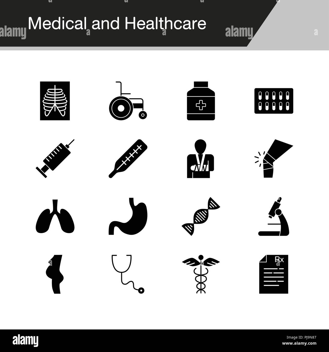 Medizin und Gesundheitswesen Symbole. Design für die Präsentation, Grafik Design, Mobile, Web Design, Infografiken. Vector Illustration. Stock Vektor
