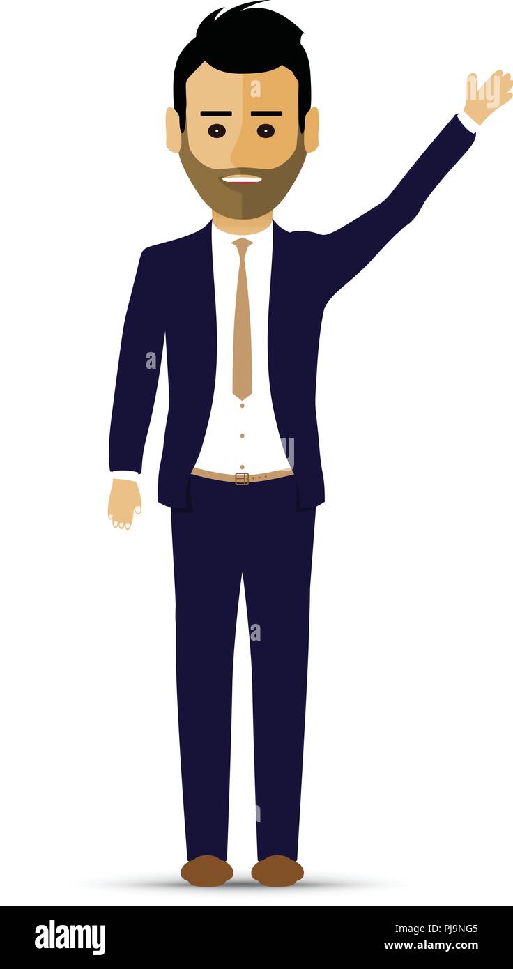 Business Mann hands up Gruß Stock Vektor