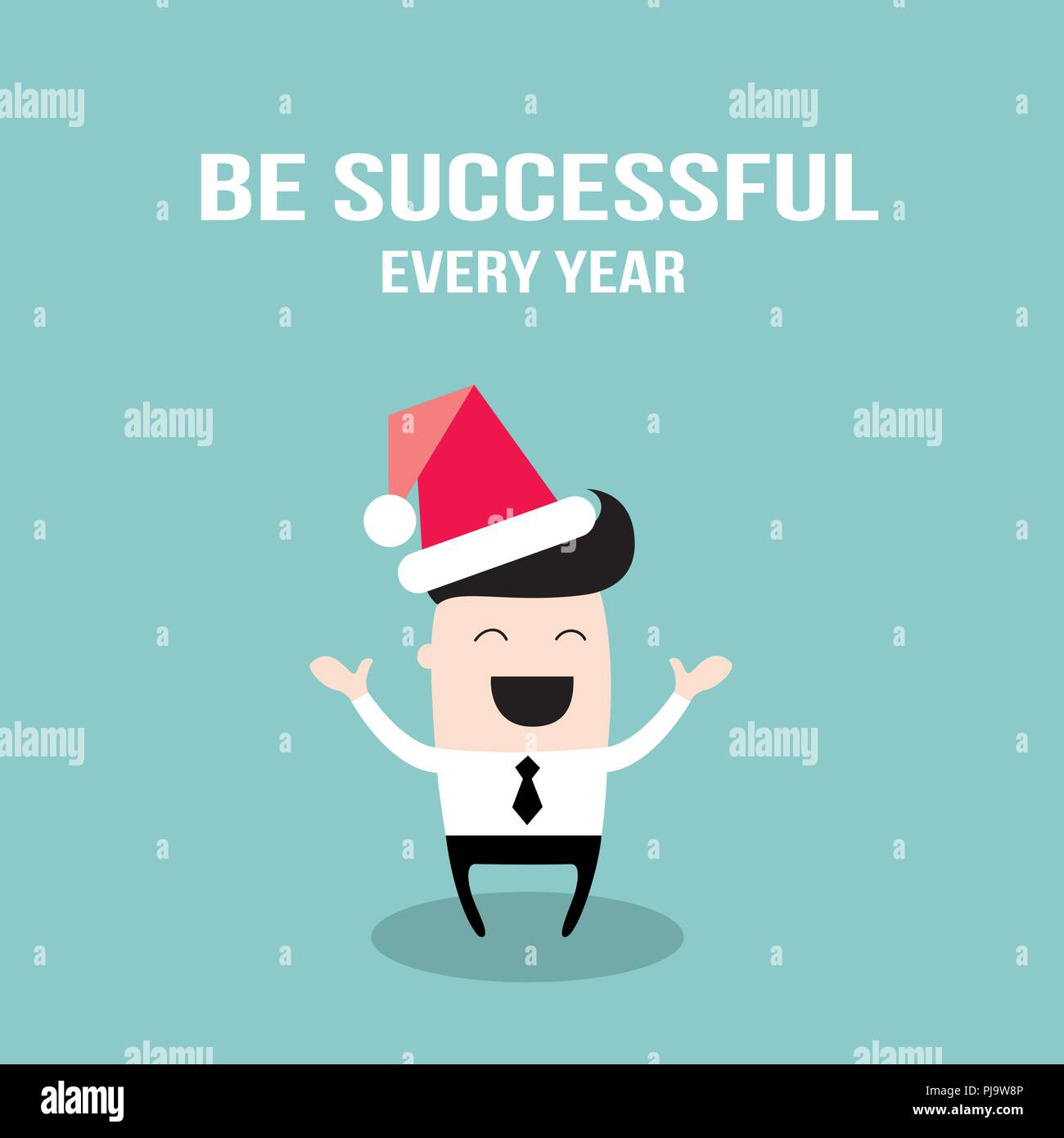Happy Geschäftsmann in Santa Claus hat. Frohe Weihnachten und guten Rutsch ins Neue Jahr, für Ihre Kollegen und Partner Stock Vektor