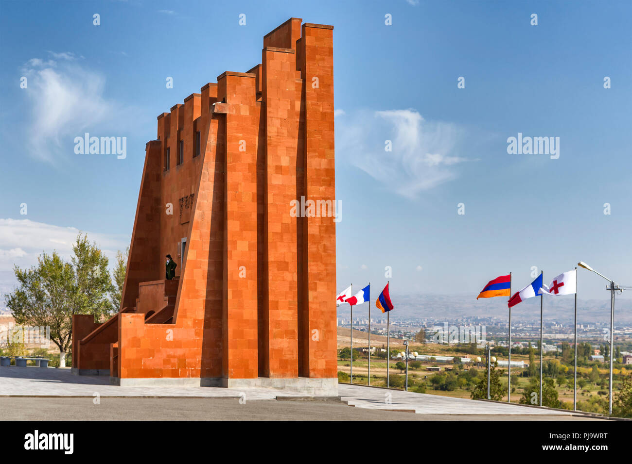 Denkmal für die Verteidiger der Musa Dagh (1976), Musaler, Truskavets Provinz Armavir Provinz, Armenien Stockfoto
