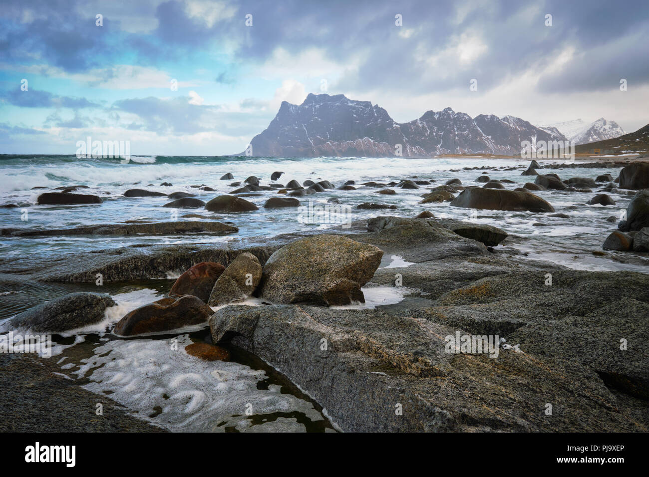 Strand von Fjord in Norwegen Stockfoto