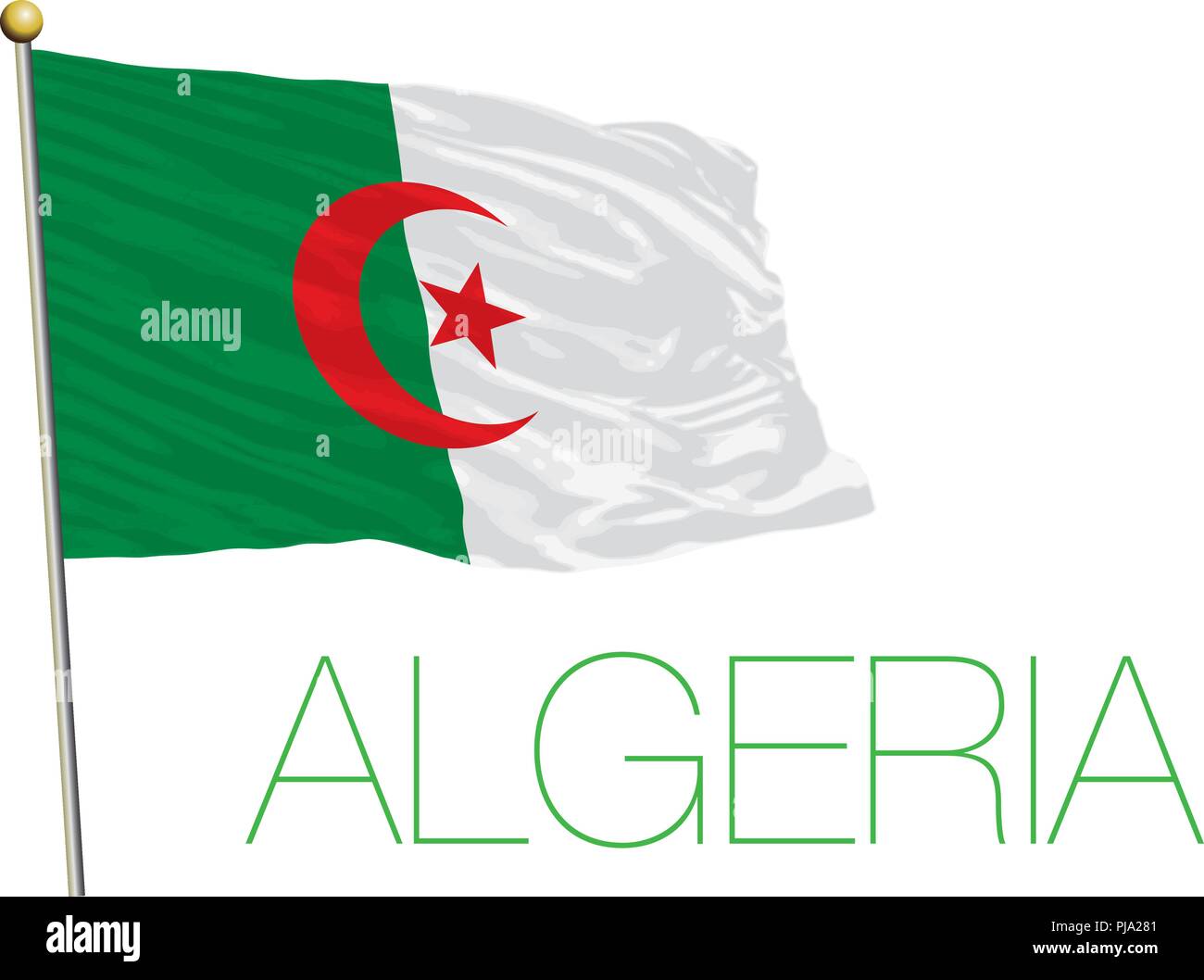 Algerien offizielle Flagge und Farben Stock Vektor
