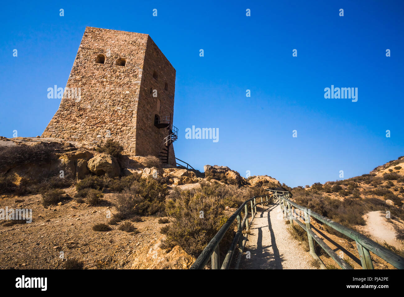 Torre de Santa Elena Santa Elena Turm in La Azohia, Spanien Stockfoto