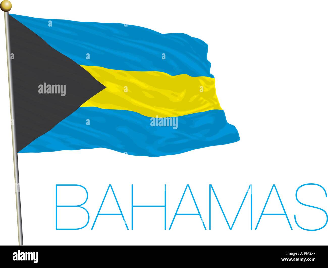 Bahamas Flagge, Vector Illustration Stock Vektor