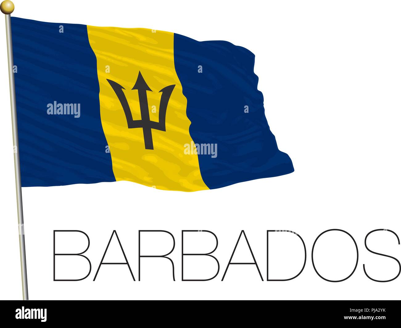Barbados Flagge, Vereinigtes Königreich, Vektor, Abbildung Stock Vektor