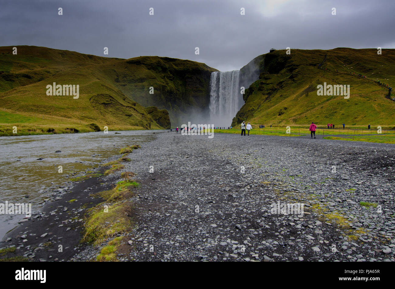 Wasserfall Skógafoss, Island Stockfoto