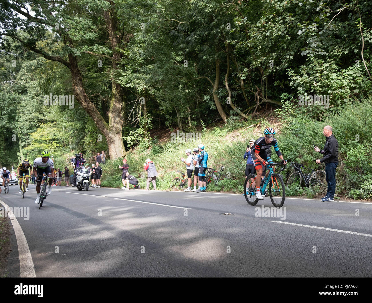 Edge Hill, Großbritannien. 5. September 2018. Gewinner des Edge Hill Climb auf der Bühne 4. Credit: lovethephoto/Alamy leben Nachrichten Stockfoto