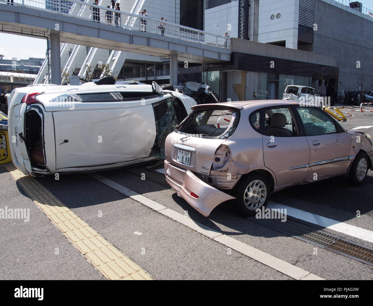 Suminoe-ku, Osaka City, Japan. 5. Sep 2018. Schmutz wird in Osaka am 5. September 2018 gesehen, einen Tag, nachdem leistungsstarke Typhoon Jebi hit westlichen Japan. Quelle: LBA/Alamy leben Nachrichten Stockfoto