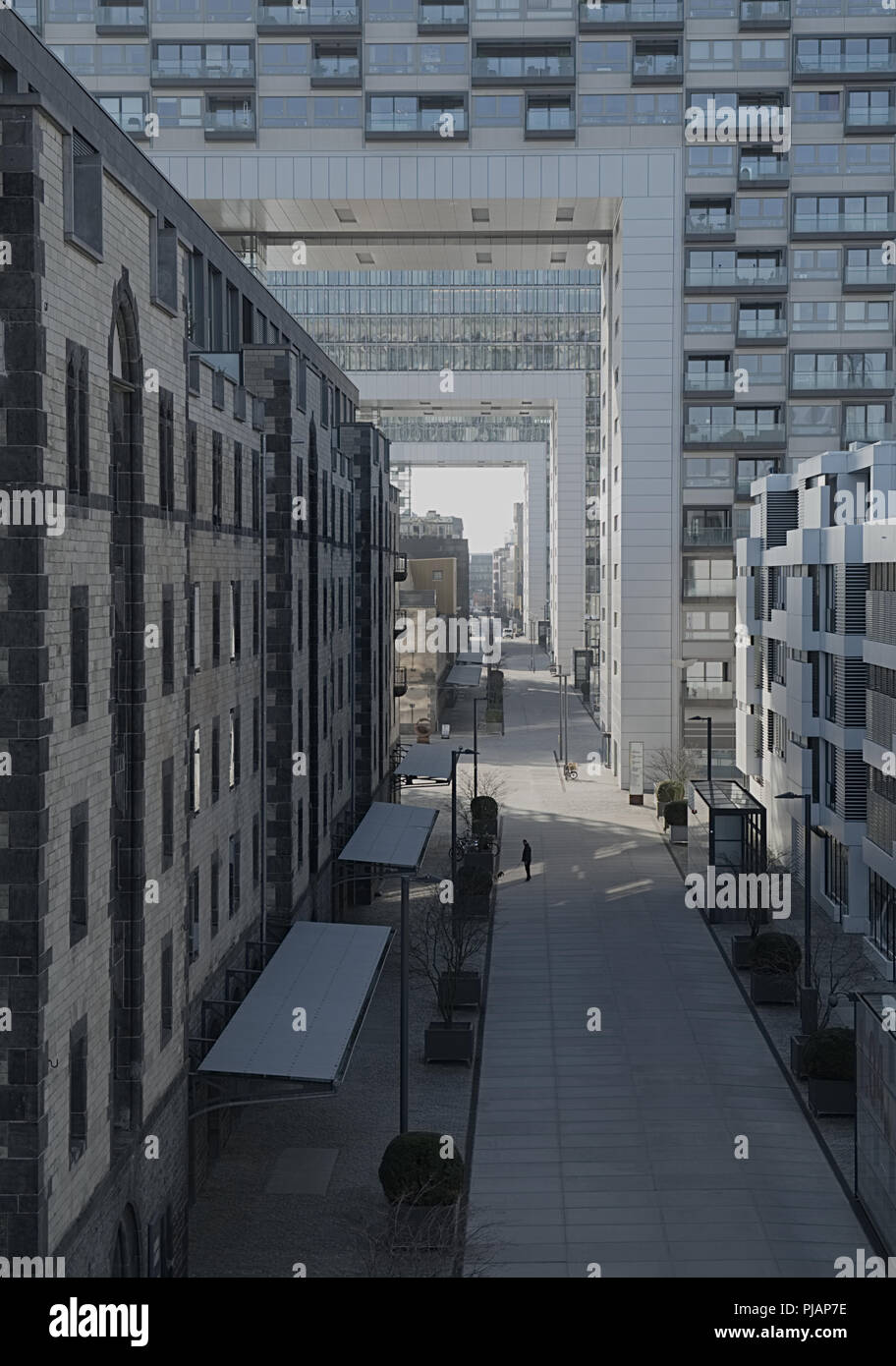Kranhäuser Köln Köln Deutschland Architektur Gebäude eingerahmt composion städtische Leben Stockfoto
