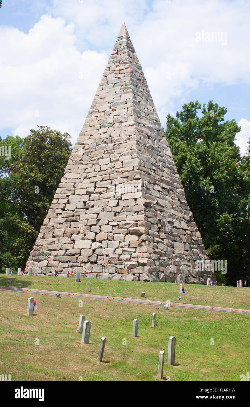 90 Fuß hohe Konföderierten Pyramide Grab in Richmond, Virginia Stockfoto