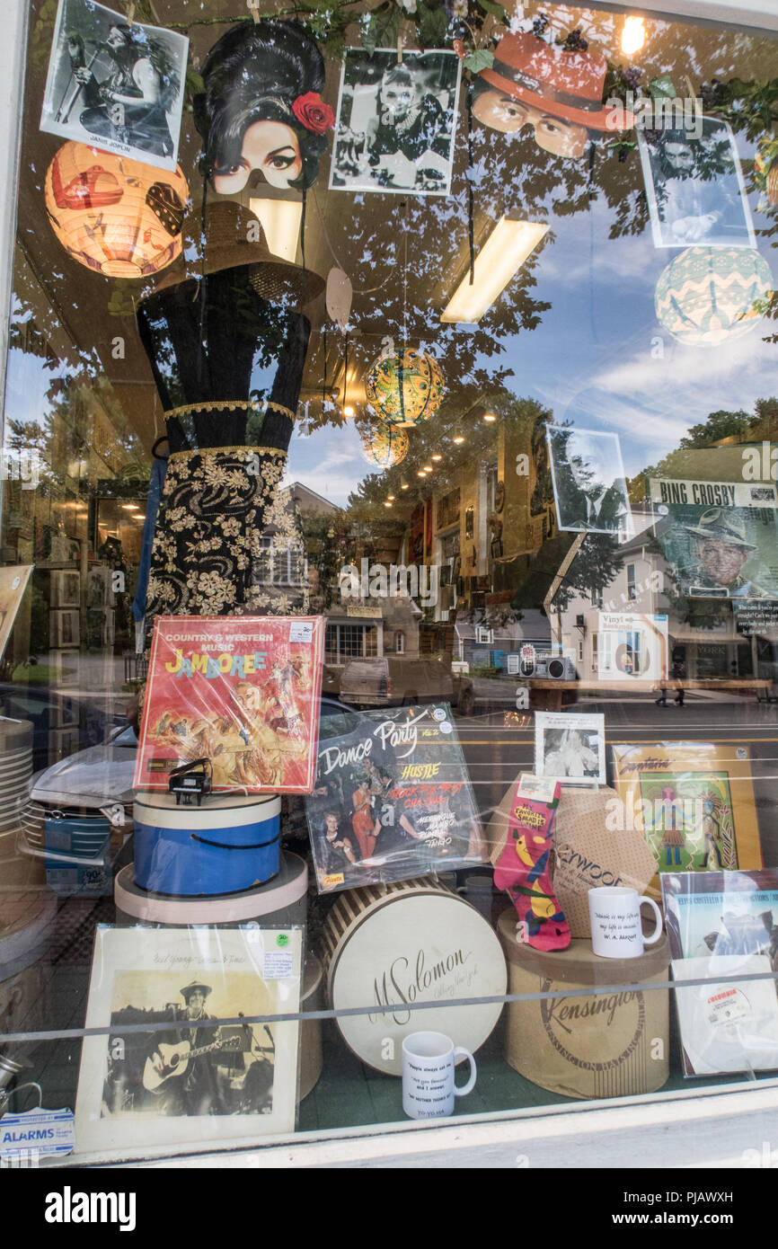 Schaufenster auf der Main Street in Stockbridge, Massachusetts Stockfoto