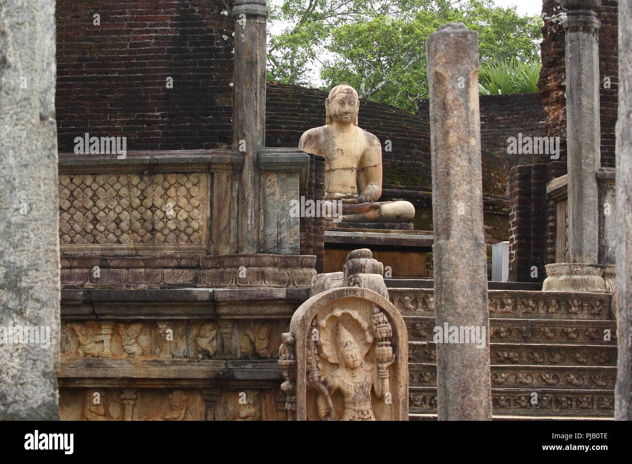 Alte buddhistische Ruinen in Polonnaruwa (Sri Lanka) Stockfoto